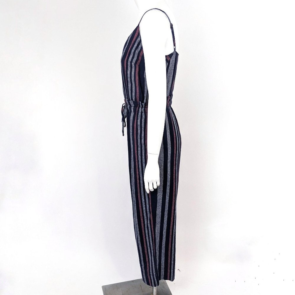 Splendid Linen Striped Jumpsuit NEW M Navy Pink NWT - Picture 3 of 12